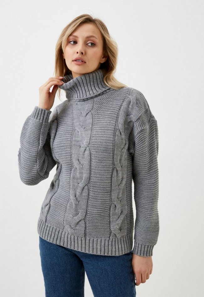 Вязаный свитер Keep Walking. Цвет: серый.  Сезон: Осень-зима