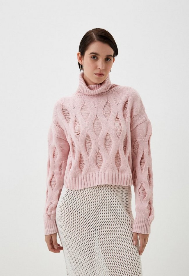 Вязаный свитер Mollese. Цвет: розовый.  Сезон: Осень-зима
