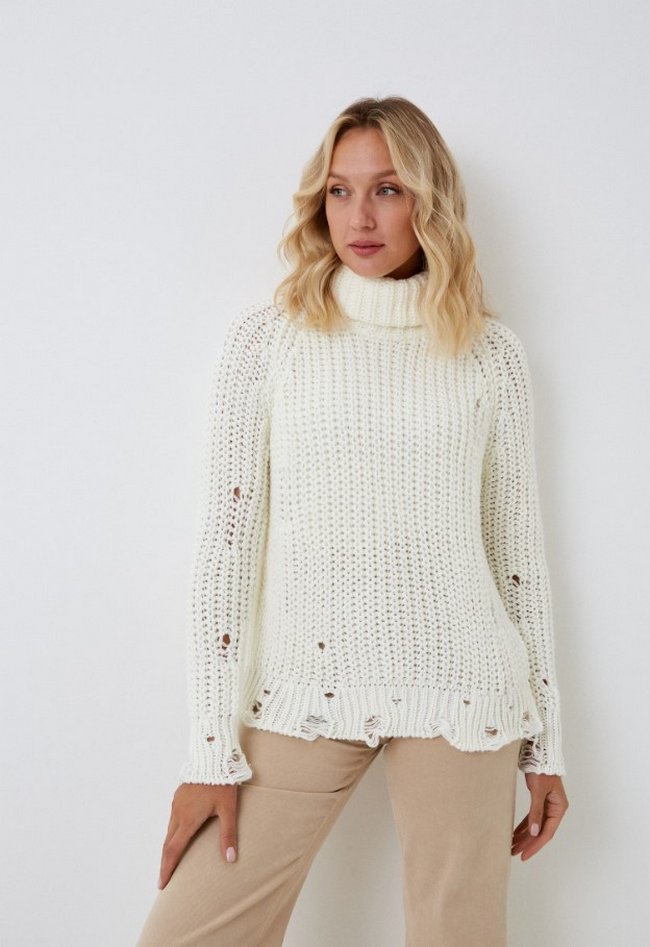 Вязаный свитер Nale. Цвет: белый.  Сезон: Осень-зима