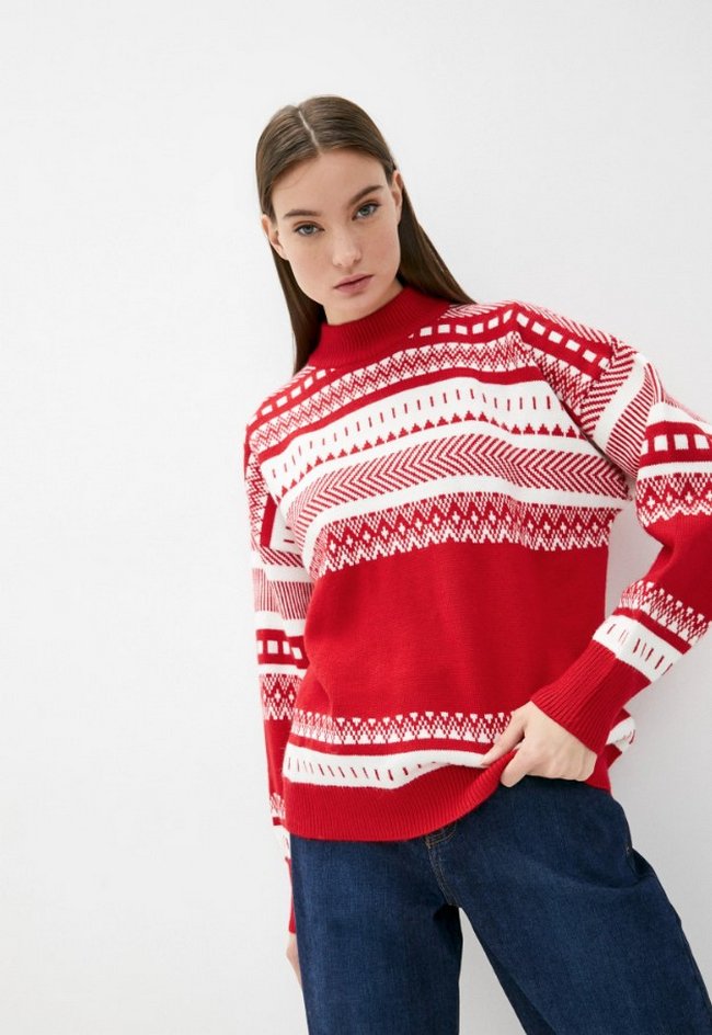 Вязаный свитер Baon. Цвет: красный.  Сезон: Осень-зима