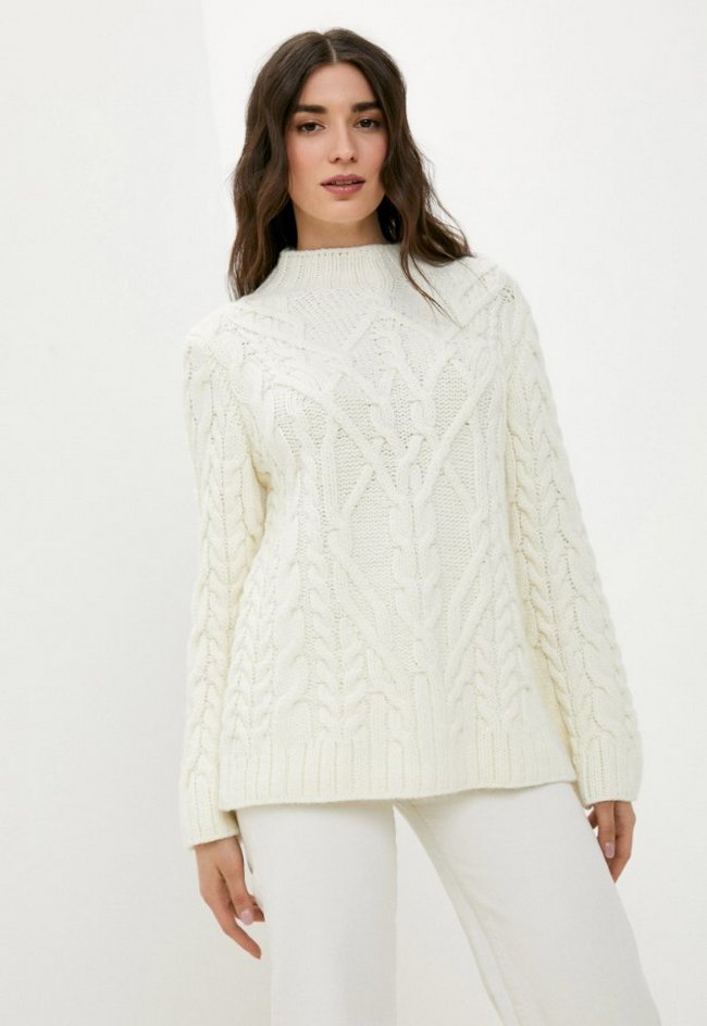 Вязаный свитер MaryTes. Цвет: белый.  Сезон: Осень-зима