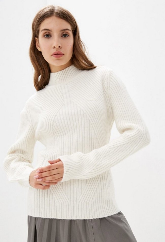 Вязаный свитер Lacoste. Цвет: белый.  Сезон: Осень-зима