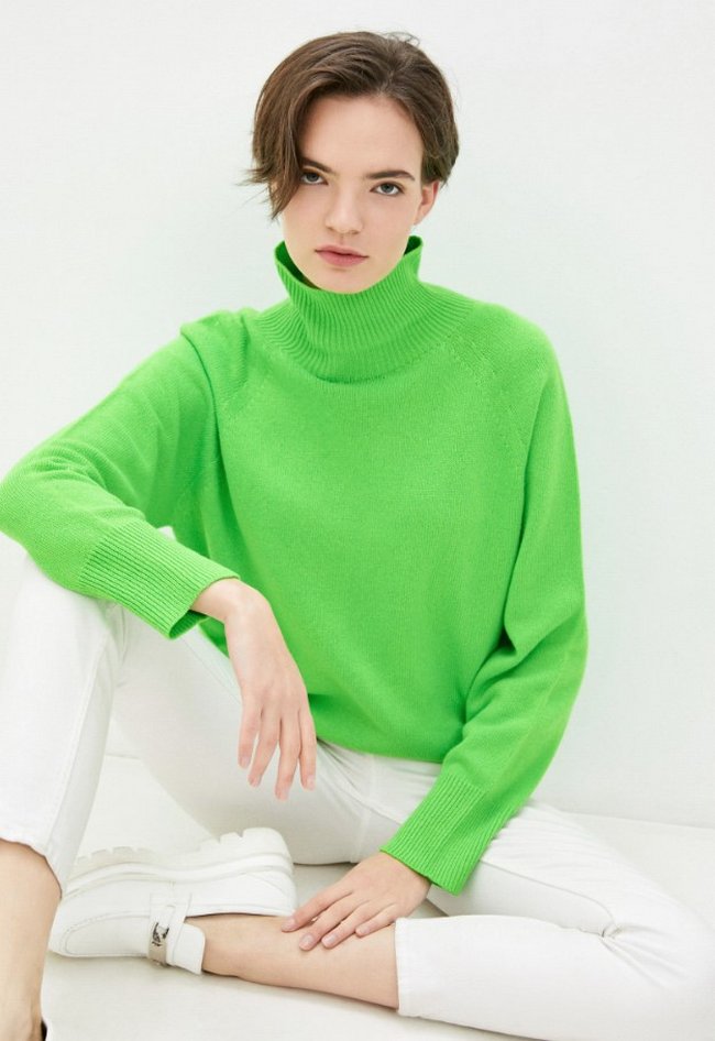 Вязаный свитер Amie. Цвет: зеленый.  Сезон: Осень-зима