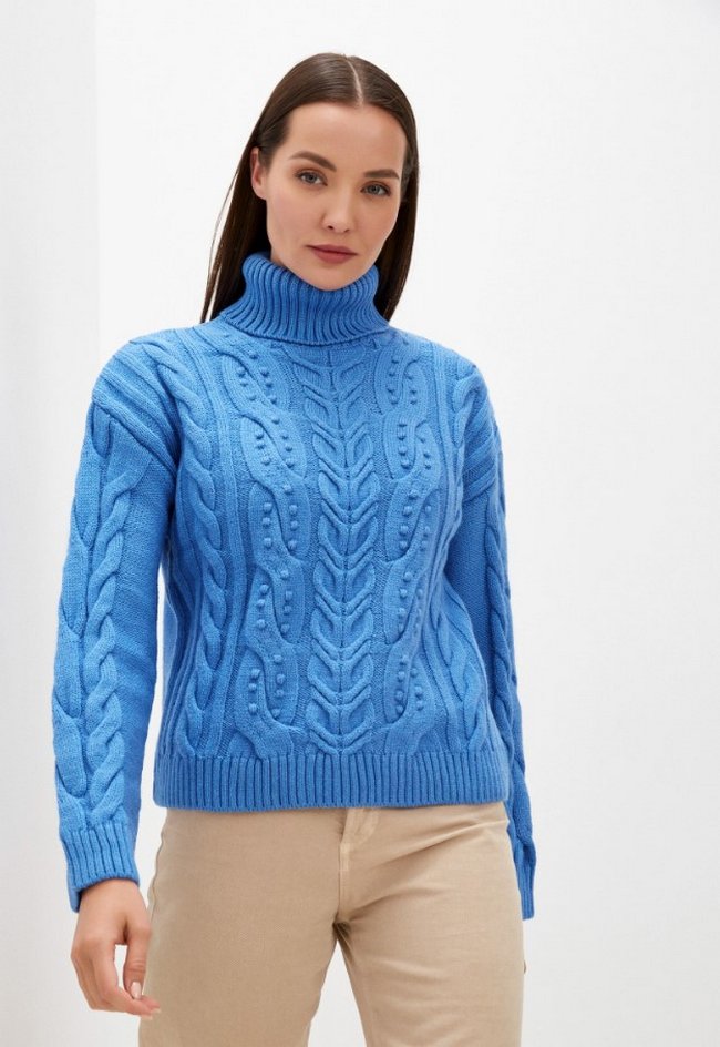 Вязаный свитер Moda Sincera. Цвет: голубой.  Сезон: Весна-лето
