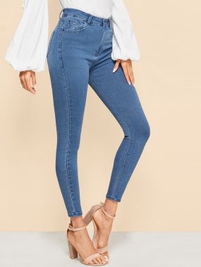 Обтягивающие джинсы с карманами
