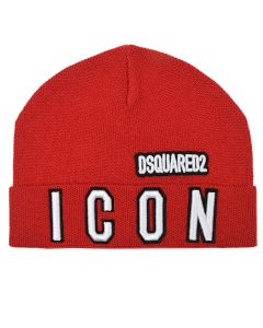 Красная шапка с вышивкой "Icon" Dsquared2 детская