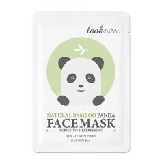 LOOK AT ME Маска для лица тканевая с экстрактом бамбука очищающая и освежающая Natural Bamboo Panda Face Mask