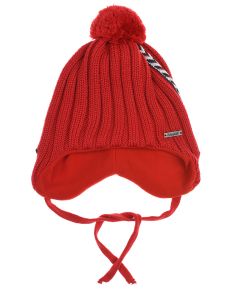Красная шерстяная шапка с декором "звездочки" Il Trenino детская