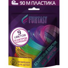 Funtasy Набор PLA-пластика для 3D-ручек 9 цветов по 10 м