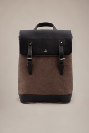 Рюкзак Черешня текстильный черного цвета из мерейной кожи (One Size)
