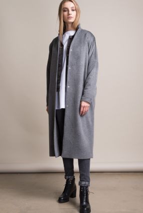 Пальто Черешня Classic из шерсти и вискозы серого цвета (40-42)