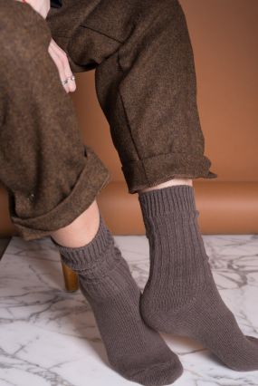 Носки BENE SOX шерстяные с высокой резинкой коричневые (35-42)