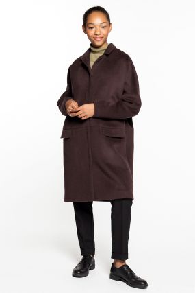 Пальто Черешня Classic-short с шерстью альпаки коричневого цвета (40-46)