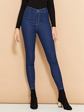 Облегающие джинсы с высоким талию