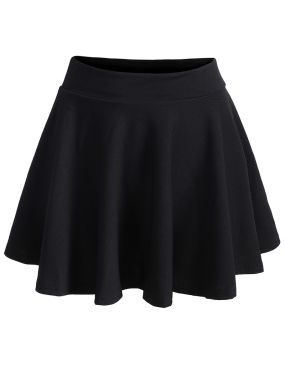 Чёрная плиссированная юбка с эластиной талией