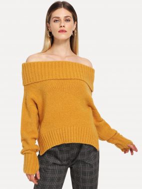 Разрезный свитер с открытыми плечами