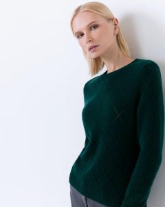 Пуловер, р. 54, цвет темно-зеленый меланж