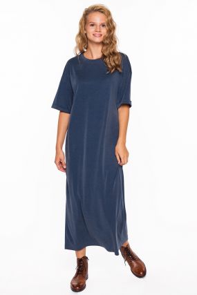 Платье-футболка Черешня светло-синяя из модала (40-46)