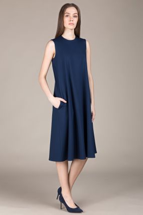 Платье Черешня без рукавов с боковыми карманами синего цвета (38-40)