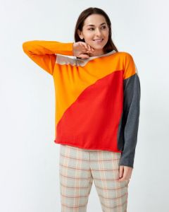 Пуловер, р. 58, цвет оранжевый
