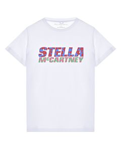 Белая футболка с цветочным лого Stella McCartney детская
