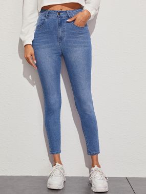 Короткие джинсы с высокой талией