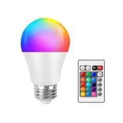 Светодиодная RGB лампочка с пультом управления 9W, E27