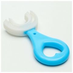 Детская зубная щетка-массажер, силикон, цвет голубой