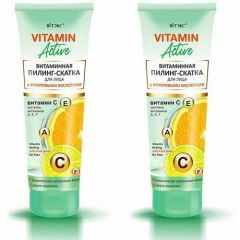 Витаминная пилинг-скатка Витэкс Vitamin Active для лица с фруктовыми кислотами, 75мл х 2шт