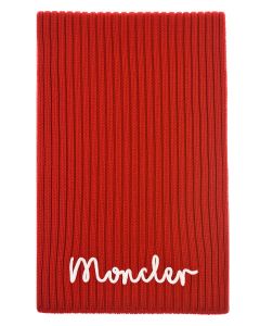 Красный шерстяной шарф с лого Moncler детский