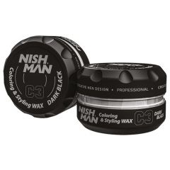 NISHMAN Воск C3 Darkblack Hair Premium Coloring Wax, средняя фиксация, 100 мл, 100 г