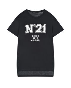 Черная футболка с крупным лого No. 21 детская