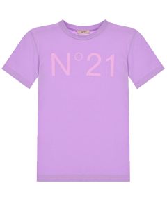 Сиреневая футболка с лого в тон No. 21 детская