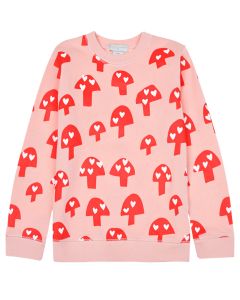 Розовый свитшот с принтом "грибы" Stella McCartney детский