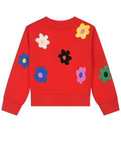 Красный свитшот с аппликацией "цветы" Stella McCartney детский
