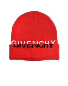 Красная шапка с черно-белым логотипом Givenchy детская