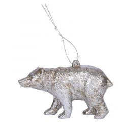 Елочное украшение Hogewoning Christmas Baubles Silver Медведь