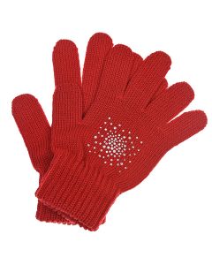 Красные перчатки со стразами Catya детские