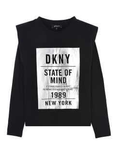 Черная толстовка с логотипом DKNY детская