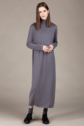 Платье-бадлон Черешня из модала светло-серого цвета с разрезом (Платье-бадлон Черешня из модала светло-серого цвета с разрезом (42-44))